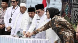 Walikota Pematangsiantar, Wesly Silalahi membuka MTQN ke-58 Kota Pematangsiantar bersama Ketua DPRD dan Wakil Walikota serta tokoh lainya di Lapangan Adam Malik, Rabu (6/5/2026). Foto/Istimewa