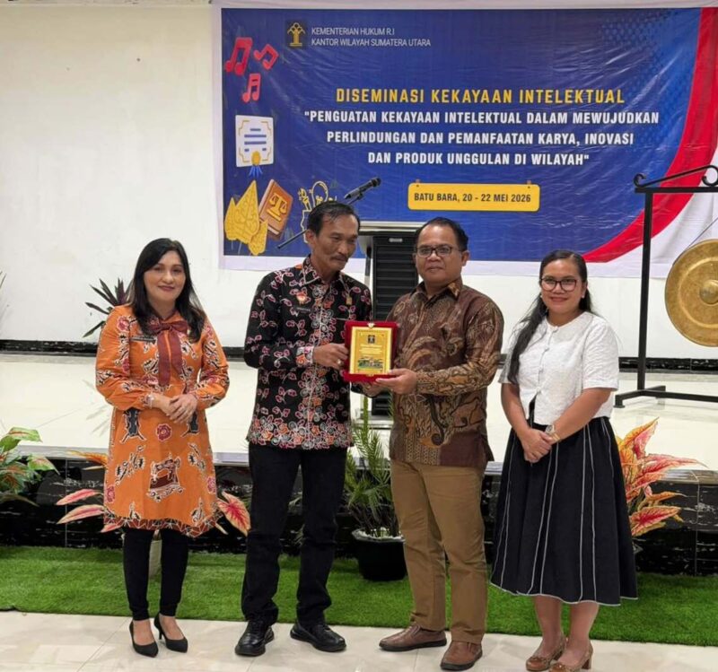UHN Pematangsiantar dan Kemenkum Sumut menjalin kerja sama penguatan kekayaan intelektual melalui diseminasi perlindungan karya, inovasi, dan produk unggulan di Kabupaten Batu Bara, Kamis (21/5/2026).
