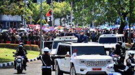 Presiden Republik Indonesia Prabowo Subianto tiba di Cebu, Filipina, Kamis (7/5/2026), untuk menghadiri Konferensi Tingkat Tinggi (KTT) ke-48 ASEAN dengan Naik Mobil Maung. (Foto/Setkab RI)
