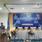 Sekretaris DPD KNPI Sumut, Muhammad Tarmizi saat memberikan sambutan dan pembukaan Musda XIV KNPI Kota Pematangsiantar di Aula Siantar Hotel, Sabtu (9/5/2026).